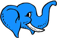 The elephant raising its trunk